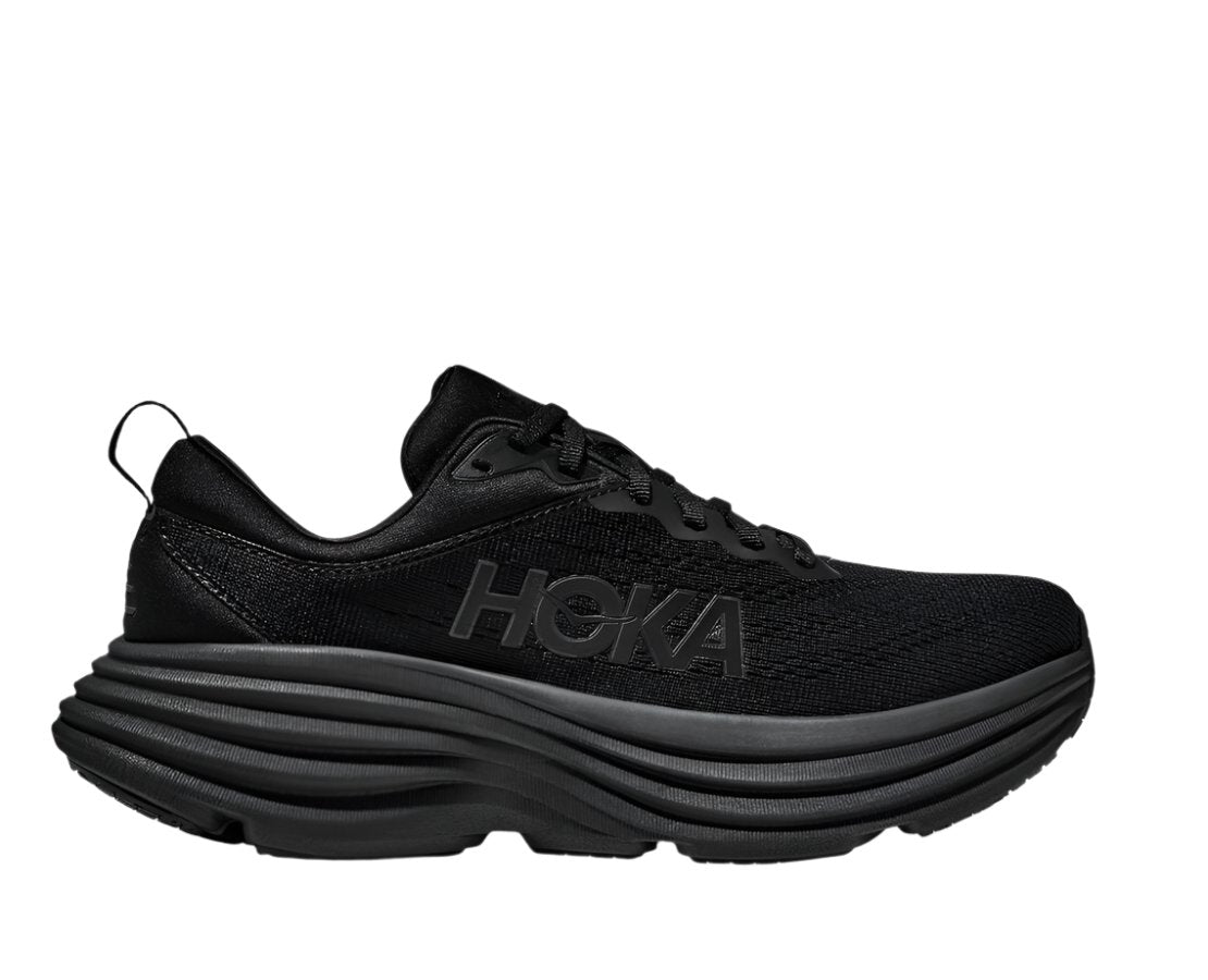 The Hoka Bondi 8 is a ultra-cushioned game-changer. One of the hardest working shoes in the HOKA lineup, the Men's Bondi 8 takes a bold step forward this season reworked with softer, lighter foams and a brand-new extended heel geometry. Taking on a billowed effect, the rear crash pad affords an incredibly soft and balanced ride from heel strike to forefoot transaction.