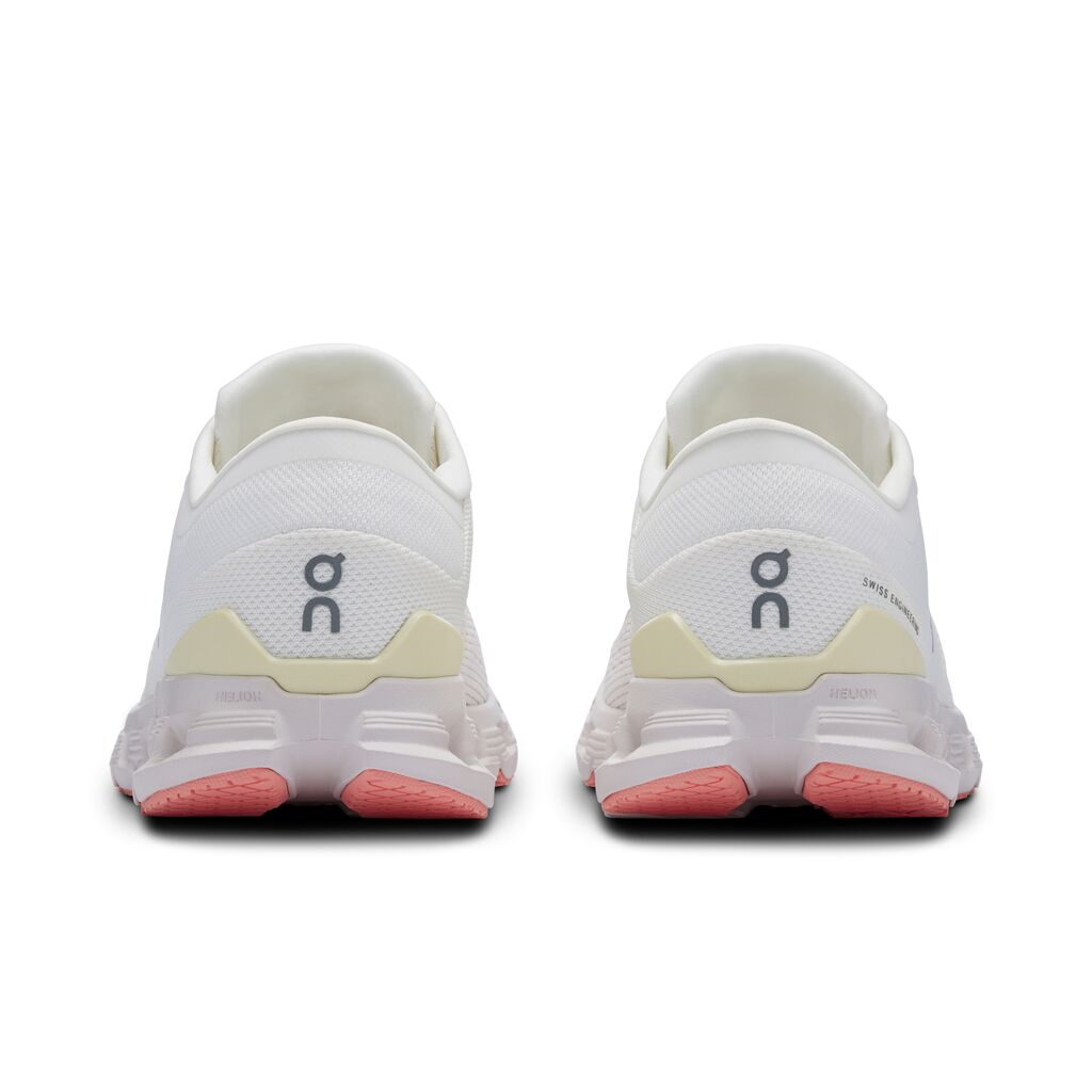 The heel of the On X 4 gym shoe says On on each, although it looks like QC