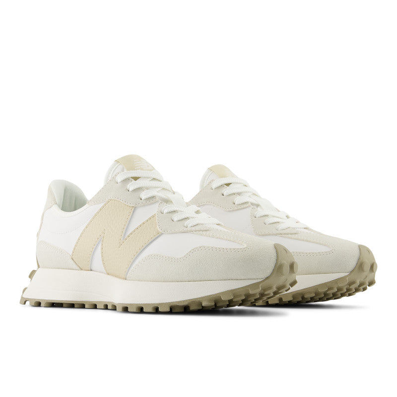 This women's 327 from NB has the classic gum rubber outsole