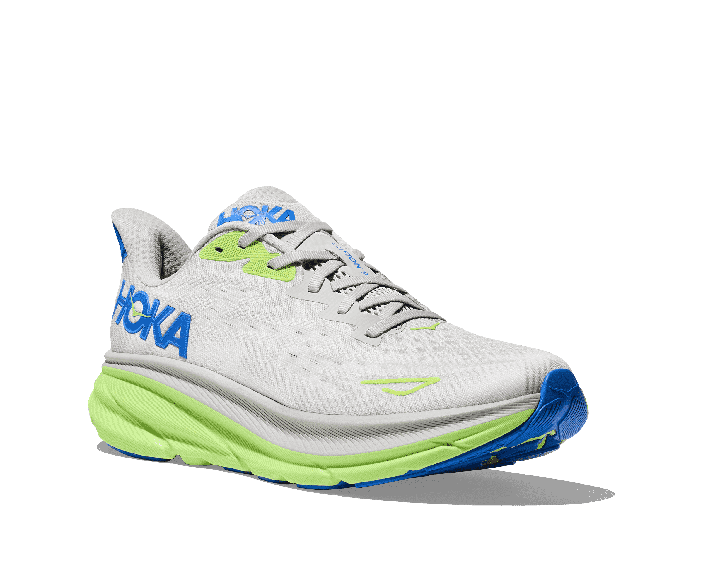 The Hoka Clifton version 9 is lighter and more cushioned than ever before. Eliminating weight while adding 3mm in stack height, the new Clifton 9 delivers a revitalized underfoot experience with a responsive new foam and improved outsole design.