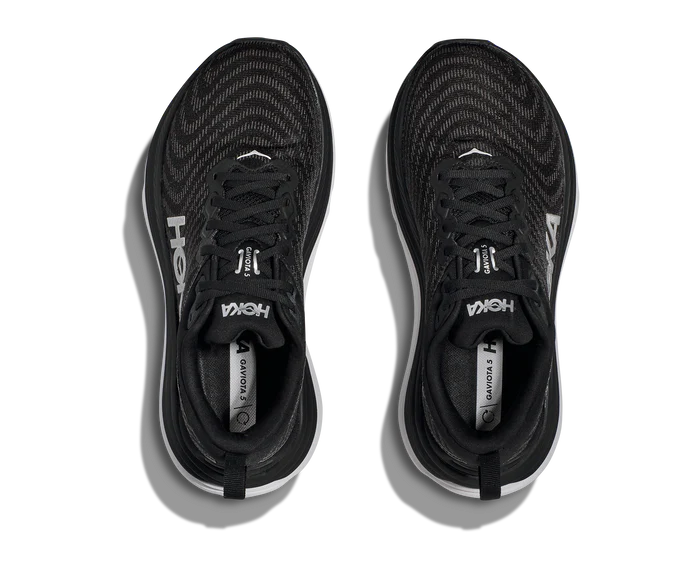 Top view of the Men's HOKA Gaviota 5 in Black/White