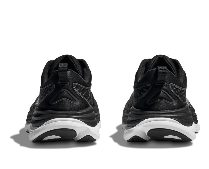 Back view of the Men's HOKA Gaviota 5 in Black/White