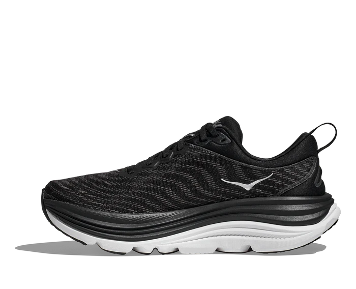 Medial view of the Men's HOKA Gaviota 5 in Black/White