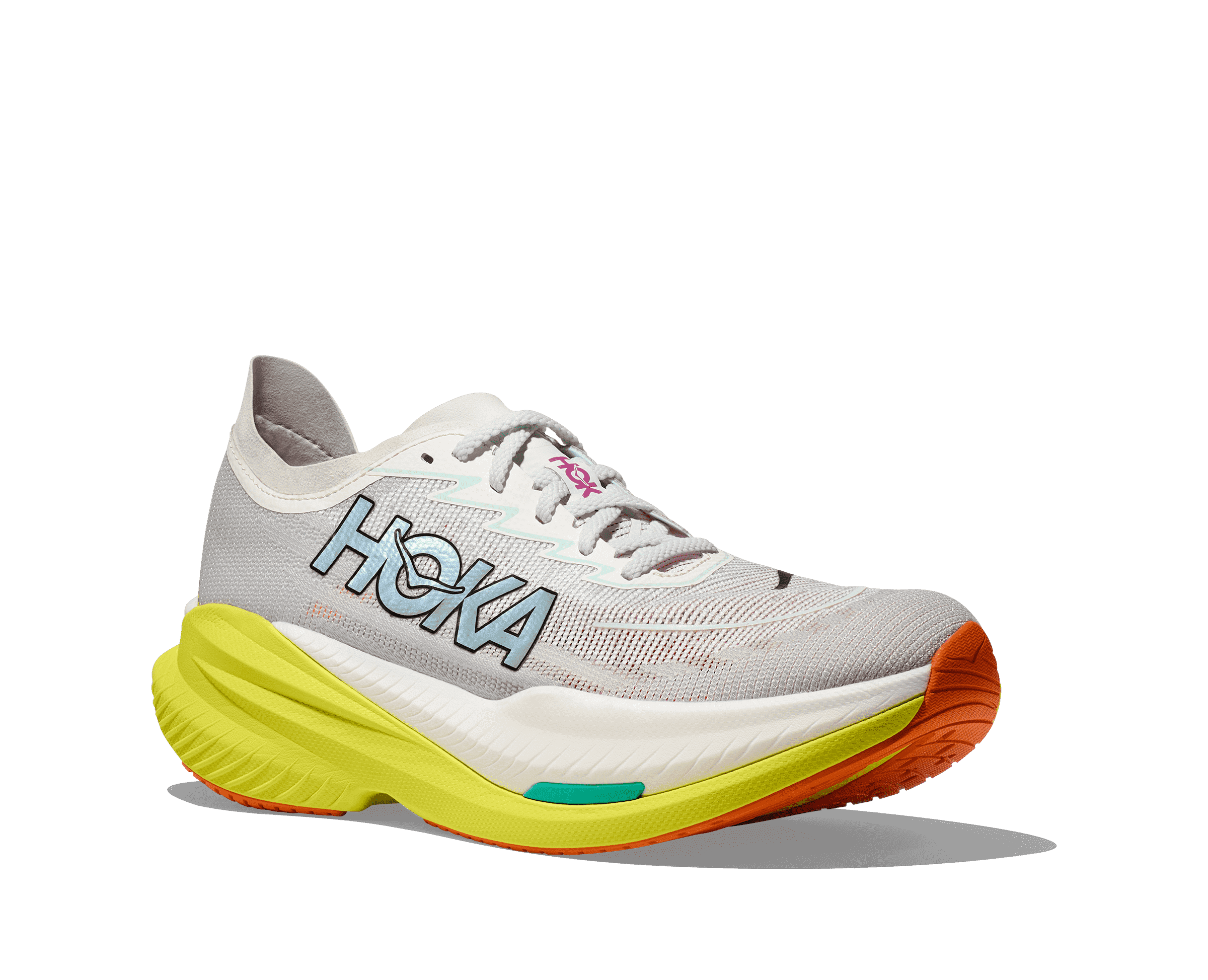 Bolder than ever before, the Hoka Mach X 2 brings the heat to speedwork. Inspired by the Cielo X1’s race-ready geometry, Hoka combined an extra-resilient PEBA-topped midsole and increased rocker profile for an aggressive toe-off, then extended the Pebax® plate design for enhanced support and propulsion.